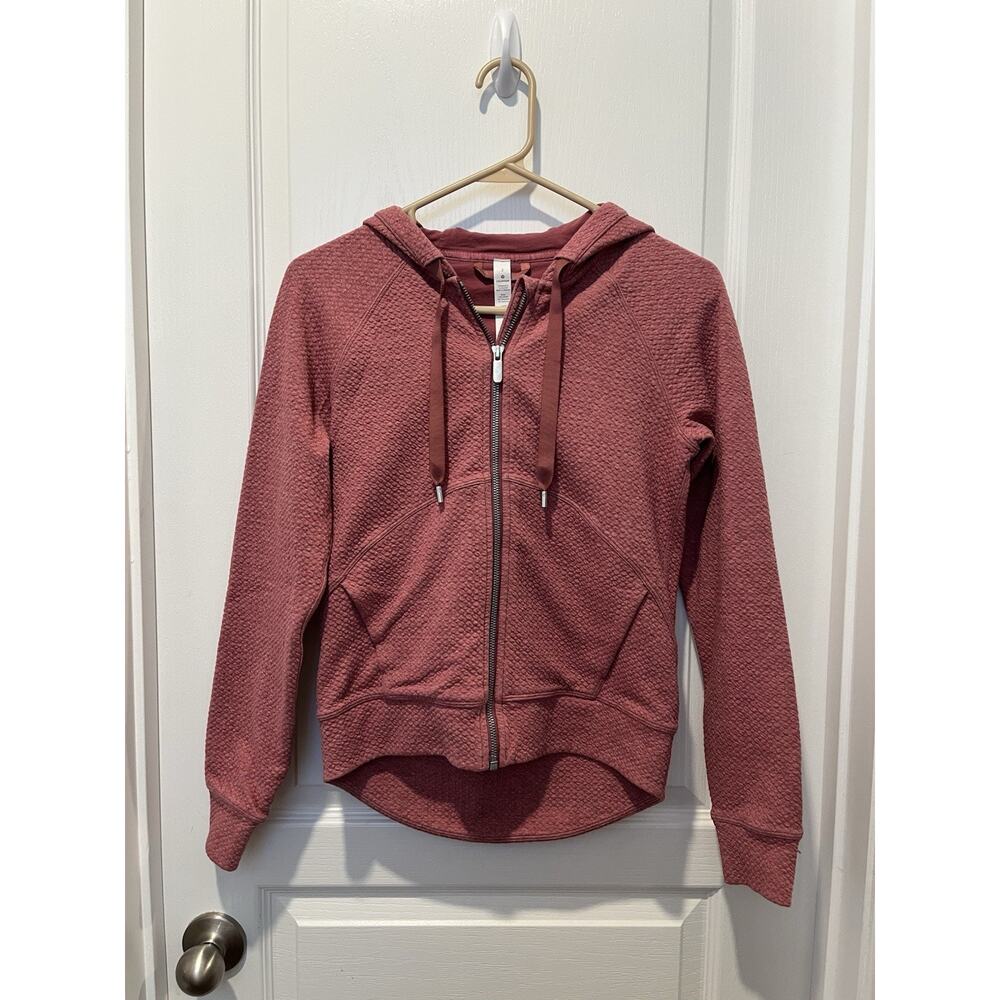 Lululemon Catch A Moment Zip Up Hoodie Heathered Merlot Size 2